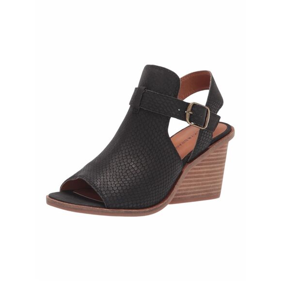 Lucky Brand Shoes - LUCKY BRAND Labradite Strappy Wedge Heel Sandals Black Size 8